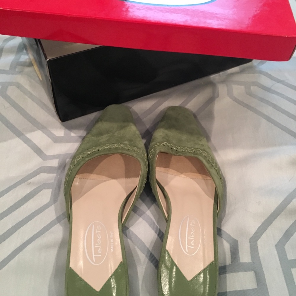Green Suede Slides From Talbots - Size 5 - image 1